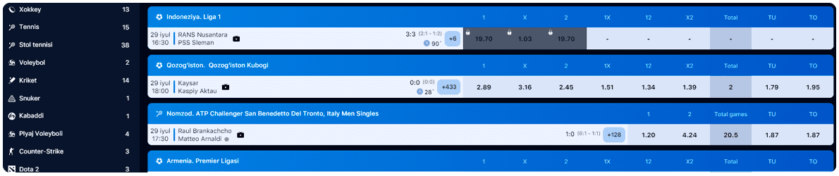 1win sport tikish live