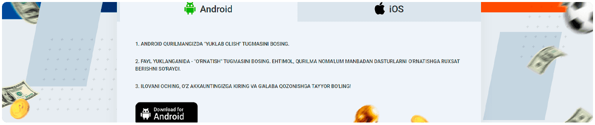 mostbet.apk ilovasi o'rnatilmoqda