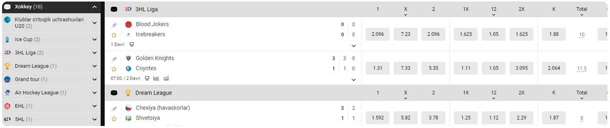melbet hockey tikish